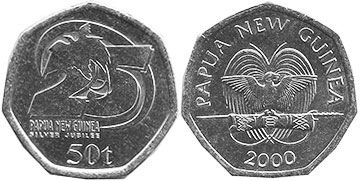 монета Папуа Новая Гвинея 50 тойя 2000