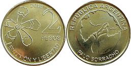 монета Аргентина 2 песо 2018
