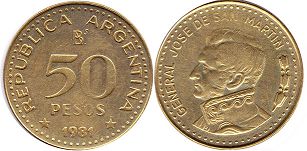 монета Аргентина 50 песо 1981
