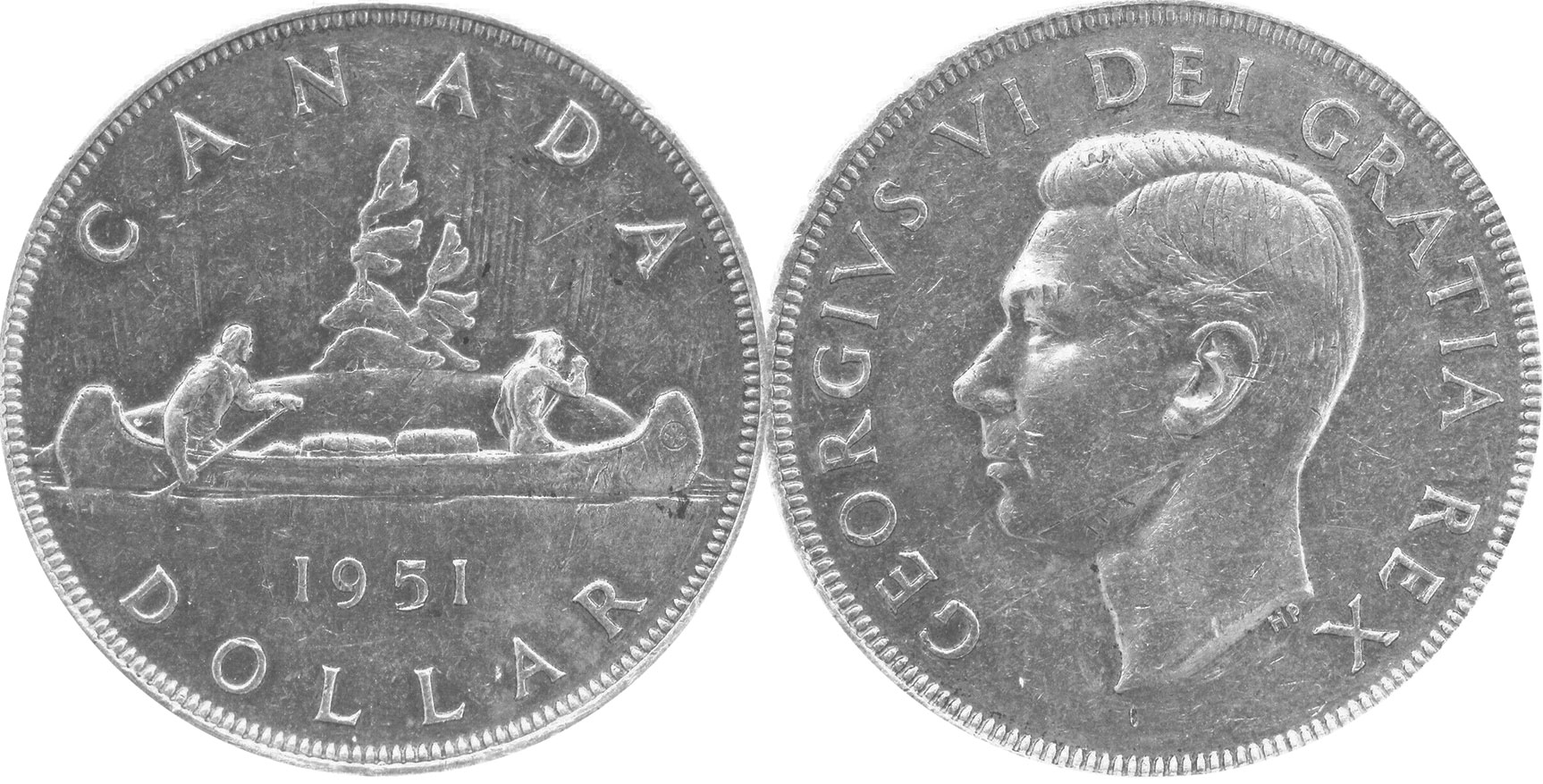 монета Канада монета 1 доллар 1951