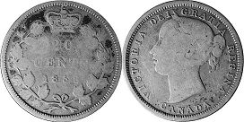 монета Канада 20 центов 1858