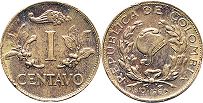 монета Колумбия 1 сентаво 1960