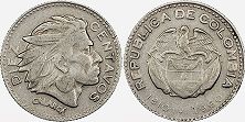 монета Колумбия 10 сентаво 1960