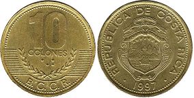 монета Коста Рика 10 колонов 1997