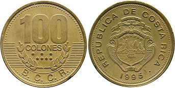 монета Коста Рика 100 колонов 1995