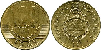 монета Коста Рика 100 колонов 1997