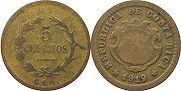 монета Коста-Рика 5 сентаво 1919