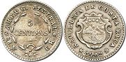 монета Коста Рика 5 сентимо 1942