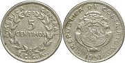 монета Коста Рика 5 сентимо 1951