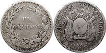 монета Эквадор 1 сентаво 1886