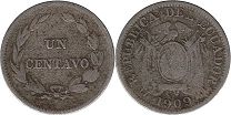 монета Эквадор 1 сентаво 1909