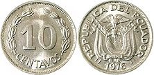 монета Эквадор 10 сентаво 1976