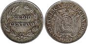монета Эквадор 1/2 сентаво 1909