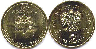 монета Польша 2 злотых 2004