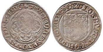 монета Мейсен грошен (1412-23)