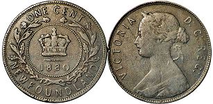 монета Ньюфаундленд 1 цент 1880