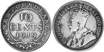 монета Ньюфаундленд 10 центов 1919