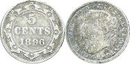 монета Ньюфаундленд 5 центов 1896
