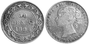 монета Ньюфаундленд 50 центов 1894