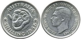 монета Австралия 1 шиллинг 1946