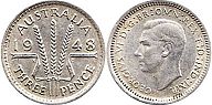 монета Австралия 3 пенса 1948