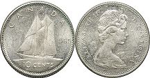 монета Канада 10 центов 1965