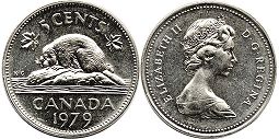 монета Канада 5 центов 1979
