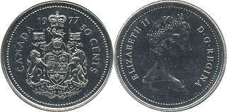 монета Канада 50 центов 1977