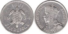 монета Фиджи 6 пенсов 1934
