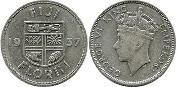 монета Фиджи флорин 1937