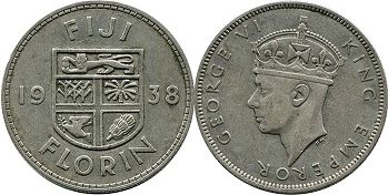 монета Фиджи флорин 1938