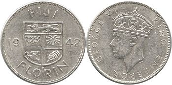 монета Фиджи флорин 1942