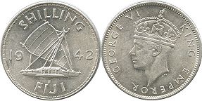 монета Фиджи шиллинг 1942