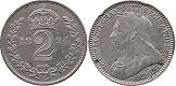 монета Великобритания 2 пенса 1894