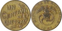 монета Гватемала 1 сентаво 1944