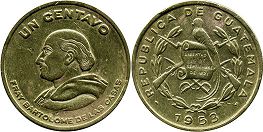 монета Гватемала 1 сентаво 1953