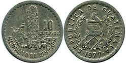 монета Гватемала 10 сентаво 1977