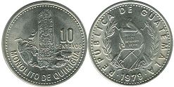 монета Гватемала 10 сентаво 1979