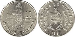 монета Гватемала 10 сентаво 1983