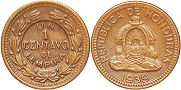 монета Гондурас 1 сентаво 1939
