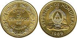 монета Гондурас 5 сентаво 1989