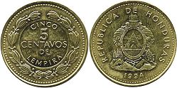 монета Гондурас 5 сентаво 1994