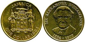 монета Ямайка 1 доллар 1993