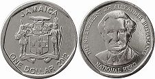 монета Ямайка 1 доллар 2012