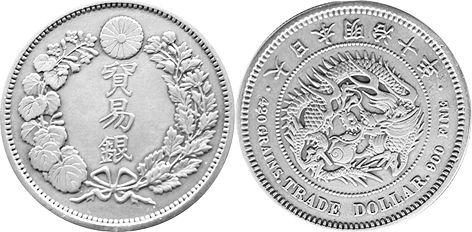 монета Япония Торговый доллар 1877