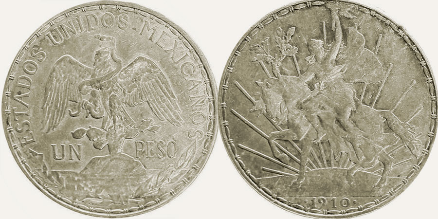 Мексика монета 1 песо 1910