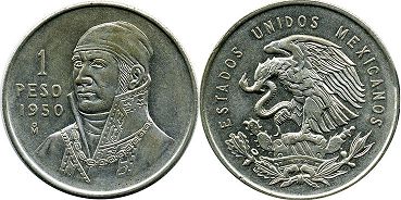 монета Мексика 1 песо 1950