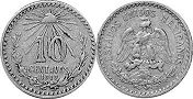 монета Мексика 10 сентаво 1919