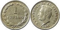 монета Сальвадор 1 сентаво 1940
