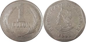 монета Сальвадор 1 колон 1993